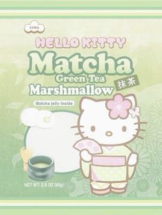 hello kitty matcha green tea marshmallow powdered drink mix, 3 2oz