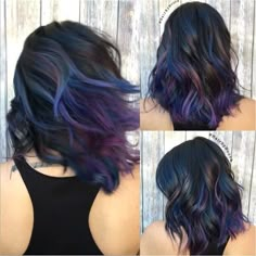 Galaxy Hair, Cute Hair Colors, Short Hair Color, Scene Hair, Short Hairstyle, Cool Hair Color