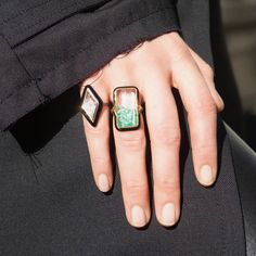 Emerald Shaker Enamel Cocktail Ring in 18k gold - Moritz Glik Modern Formal Emerald Jewelry, Luxury Emerald Ring With 17 Jewels For Promise, Timeless Enamel Jewelry As Gift, Luxury Multi-stone Crystal Ring, Timeless Enamel Jewelry For Gifts, Timeless Rose Cut Diamond Open Ring, Luxury Evening Ring, Luxury Evening Ring Jewelry, Classic Enamel Ring