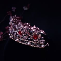 Vintage Baroque Dark red Tiara Crown Goth Black ruby Evil Queen tall diadem jewelry FREE 3-5 DAY SHIPPING ON ORDERS 10$+ This stunning Tiara Crown is crafted from tarnish resistant zinc alloy and intricately decorated with crystals to create an elegant look ideal for any special occasion, including weddings, quinceañeras, birthdays, pageants and more. Delight the Queen of your world and tell them they're your one and only! 🤩 Include a personal touch with our gift wrapping option that includes a Dark Tiara, Red Tiara, Cosplay Wedding, Maxon Schreave, Male Crown, Black Ruby, Tiara Crown, Jewelry Bridal, Evil Queen