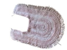 a white rug with fringes on it