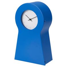 a blue clock on a white background