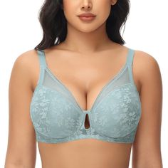 PRICES MAY VARY. Push up bras for women designed with lightweight soft padding help uplift enhance cleavage, lightly lined cups in size C/D mold to a natural bust shape Keyhole cutout at the center front and sheerness along top for a sensual look, elastic trimmings along the neckline for a snug fit Cushioned underwired combining with flexible side boning prevents digging to the skin, offering full support and a comfy fit for everyday wearing Embroidered floral lace over the cups for an elegant e Gorgeous Lingerie, Push Up Pads, Full Cup Bra, Beautiful Bra, Everyday Bra, Underwire Bra, Comfy Fits, Sheer Fabrics, Bra Lingerie