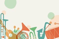 an abstract background with musical instruments