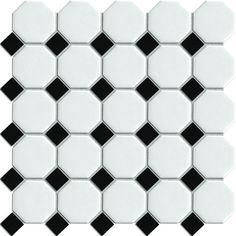 black and white tile with hexagonal shapes