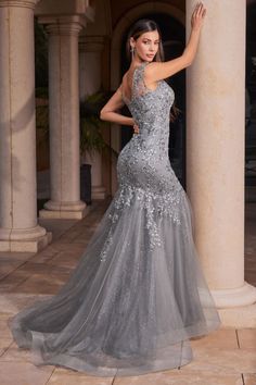 This elegant mermaid dress from Cinderella Divine is perfect for a special occasion. Crafted from a luxurious chiffon fabric and featuring a delicate sweetheart neckline and sparkling embellishments, this dress will make a statement at your event. The fitted bodice and dramatic mermaid skirt make this a classic, beautiful gown. Embellished Mermaid Hem Evening Dress For Prom, Gala Mother Of The Bride Dress With Sweep Train, Mermaid Hem Tulle Gown With Fitted Bodice, Tulle Gown With Fitted Bodice And Mermaid Hem, Tulle Mermaid Dress With Fitted Bodice For Prom, Elegant Tulle Mermaid Dress With Fitted Bodice, Elegant Mermaid Dress With Fitted Tulle Bodice, Gala Mother Of The Bride Dress With Mermaid Hem, Prom Embellished Mermaid Dress With Sweetheart Neckline