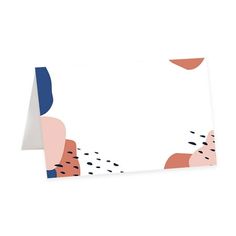 two greeting cards with abstract shapes on them