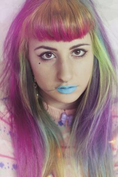 <3 My Little Pony Hair, Pastel Rainbow Hair, Rainbow Hair, Hair Envy, Pastel Rainbow, Nostril Hoop Ring, My Little Pony, Hair Color, Nose Ring