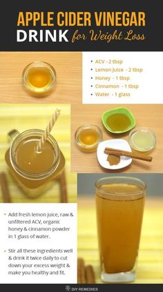 the recipe for an apple cider vinegar drink is shown in this advertment