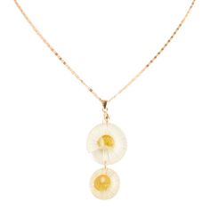 White and Gold Pressed Daisy Flower 2 Tier Pendant Necklace by World Market World Market, Boutique Jewelry, Daisy Flower, The White, Daisy, Necklaces, Pendant Necklace, Pendant, Flowers