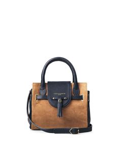 Mini Windsor - Women's Handbag - Tan & Navy | Fairfax & Favor Boot Tree, Fairfax And Favor, Tan Handbags, Smart Casual Style, Perfect Handbag, Mini Handbag, Iconic Bags, Mini Handbags, Long Boots