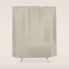 a shower curtain with an abstract pattern on it