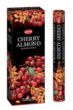 cherry almond incense sticks in a box