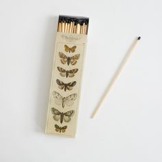 Matches - Moths - HomArt - Accessories - $12 Match Box Design, Cute Matches, Vintage Matches, Long Matches, Match Boxes, Baby Baskets, Safety Matches, Cushion Design, Objects Design