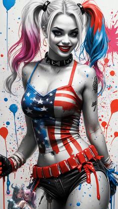 Harley Quinn Phone Wallpaper, Black And Red Harley Quinn, Harley Quinn Art Illustrations, Harvey Quinn, Harley Quinn Print, Harley Quinn Illustration, Hahaha Joker, Harleen Quinn