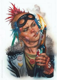 the cover to tank - girl action alley, featuring a woman holding a beer bottle