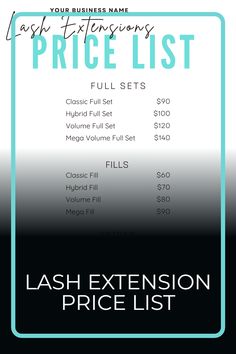 Lash Price List Ideas, Lash Price List Template, Lashes Price List, Price List Ideas, Lash Price List, Lash Template, Ideas Salon, List Background, Loyalty Card Template