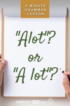 someone is writing on a piece of paper with the words'alot? oh, la lot? '