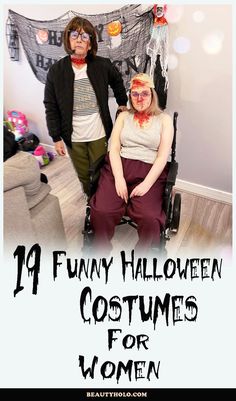 "Funny Halloween Costumes For Women" Here, 19+ funny Halloween costumes that guarantee a laugh and will give you hilarious inspiration, from impressive pun costumes to throwback. See more ideas about funny halloween costumes for women check out here!  #funnyhalloweencostumesforwomen #funnyhalloweencostumes #halloweencostumes Funny Halloween Costumes For Women, Pun Costumes