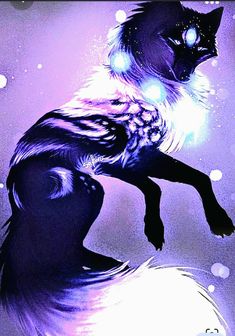 a cat that is sitting on the back of a person's head with glowing eyes