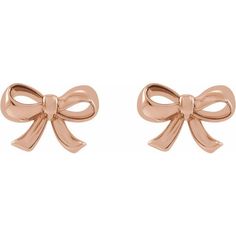 Earring Back Type Included: Friction Backs Included Earring Type: Stud Earring Dimensions: 12.02x8.62 mm Bow Earring, Bamboo Earrings, Earring Collection, Baby Jewelry, Bow Jewelry, Dope Jewelry, Gold Earrings Designs, Jewelry Lookbook, Couture Jewelry