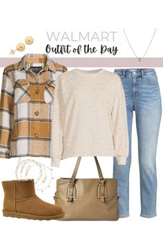 Sophia Vergara, Walmart Outfits, Neutral Sweater, Casual Outfit Idea, Women's Plus Size Jeans, Neutral Sweaters, Walmart Fashion, Gold Bracelet Set, Spring Capsule Wardrobe