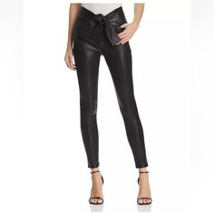 Brand New Without Tags, Never Worn. 100% Authentic Guaranteed. Frame Waist-Tie Skinny Leather Pants Black Size 24 Msrp $ 995.00 Size: 24 Color: Black Style #: Lwlt0185 An Attached Tie Knot Belt Creates The Illusion Of A High Waist On These Zip Fly Leather Pants. Classic Five Pocket Design Lends A Casual Vibe, For Biker Girl Style You Can Rock With Any Look. - 100% Lamb Leather - Skinny Pants - Zip Fly - Banded Waist And Self-Tie Front - 5 Pocket Styling - 27" Inseam - 9" Rise Biker Girl Style, Knot Belt, Leather Pants Black, New Frame, Biker Girl, Tie Knots, Girl Style, Frame Denim, Black Style