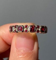 Red Garnet Engagement Ring, Garnet And Amethyst Ring, Garnet Engagement Ring Silver, Engagement Rings Red, Garnet Ring Engagement, Garnet Wedding Band, Red Engagement Ring, Wedding Minimalist, Ruby Wedding Band