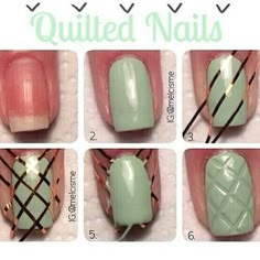 Easy quilted nail art tutorial! See more nail looks at bellashoot.com Quilted Nails, Diy Nails Tutorial, Nailart Tutorial, Unghie Nail Art, Simple Nail Designs, Fancy Nails, Nail Art Tutorial