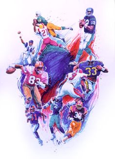 an image of a group of football players in the middle of a collage with numbers