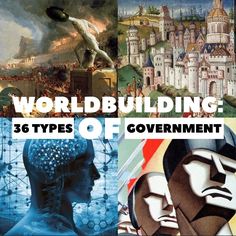 the cover of worldbuilding, which includes images of different types of government and people