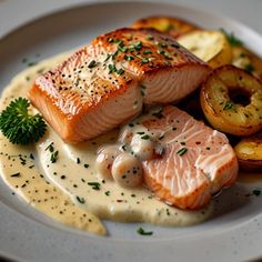 Cajun Cream Sauce, Salmon And Shrimp, Large Shrimp, Cajun Seasoning, Salmon Fillets, Cream Sauce, Fish And Seafood, Seafood, Salt