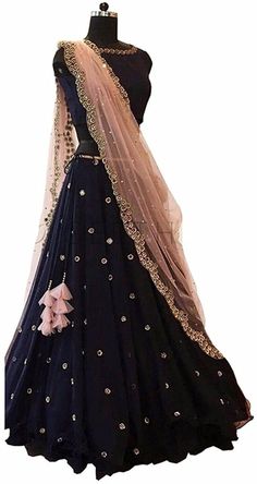 Indian Fashion Lehenga, Blue Color Lehenga, Trending Dress, Lehenga Choli Designs, Lehnga Dress, Half Saree Designs, Indian Gowns Dresses, Indian Lehenga, Sarees Collection