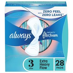 Always Infinity FlexFoam Pads for Women - Extra Heavy Absorbency - Unscented - Size 3 - 28ct Always Infinity Pads, Feminine Pads, Maxi Pad, Sanitary Pads, Online Grocery Shopping, Grocery Online, How To Know, Beauty And Personal Care, Target