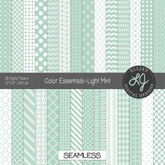 a set of green and white digital paper