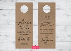 two door hangers with the words please do not disturb