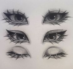 the eyes are drawn in pencil on paper