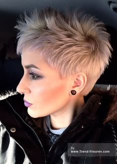 Spikey Short Hair, Short Hairstyles 2015, Pixie Haircut For Thick Hair, 2015 Hairstyles, Ombré Hair, Platinum Hair, Sassy Hair