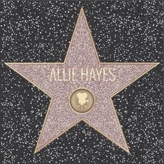 a star on the hollywood walk of fame with name written in gold and purple glitter