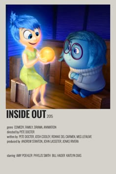 the inside out movie poster with an animated character