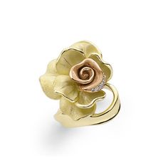 Jewerly Designs, Unusual Rings, Handmade Jewel, Precious Jewels, Rose Ring, Fine Jewels, Floral Jewellery, Metal Flowers, Flower Ring