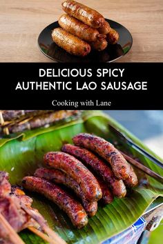 delicious spicy authentic lao sausage cooking with l'ane - food entrees