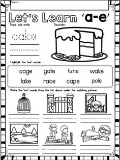 a worksheet with pictures and words to help students learn how to write the word let