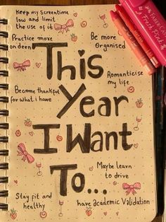 this year i want to write on a notebook