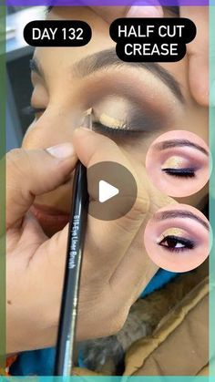 Half Crease Eyeshadow, Natural Cut Crease Makeup, Half Cut Crease Eye Makeup, Eyeshadow Hacks, Eyeshadow Crease, Cut Crease Eye Makeup, Crease Eyeshadow, Cut Crease Eyeshadow