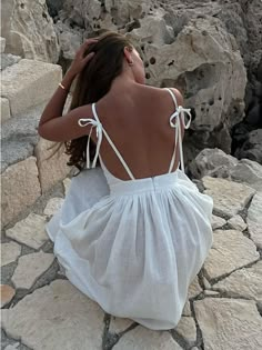 Tossy Lace-Up Backless Elegant Long Dress Female High Waist Solid Fashion Halter Dresses Holiday Loose Maxi Dress Summer, Wedding Guest Dress Long Sleeve, Backless Sundress, Flowy Bohemian Dresses, Flowy Summer Dress, Trendy Maxi Dresses, Stylish Midi Dress, Long Dress Summer, Beachwear Dresses