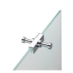 an image of a glass door handle on the side of a wall mounted shower faucet