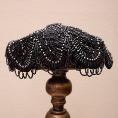 1950s Black Satin Beaded Scallop Cocktail Evening Caplet / Half Hat By Margot 9" Diameter Hollywood Glam, Vintage, Retro, Dark Vintage, Dark Academia, 50s, 20s, Flapper Vibe Perfect For Wedding, Engagement, Holiday Party Please Note: Vintage Items Are Not Brand New And Are Not In Brand New Condition. Vintage Accessories 1950s, Pink Pillbox Hat, Black Leather Hat, Vintage Dark Academia, Large Brim Hat, Types Of Hats, Dark Vintage, Bow Women, Velvet Hat