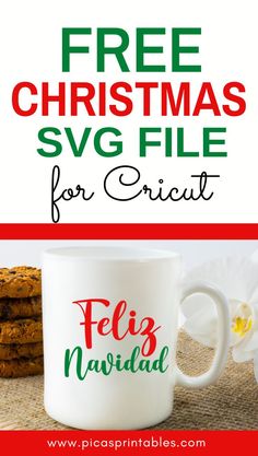 Free Feliz Navidad SVG file for Cricut. With this Free Christmas coffee mug SVG, you can make a hot chocolate mug for your loved ones. Learn how to make your own DIY Christmas mug with your Cricut in my step-by-step tutorial! Cricut Hot Cocoa Mug, Christmas Mug Svg Free, Diy Gifts Cricut, Home Decor Cricut, Diy Christmas Mugs, Coffee Mug Svg, Cricut Craft Ideas, Easy Handmade Gifts, Fun Christmas Games