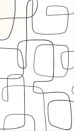 an abstract black and white drawing with lines in the shape of rectangles on paper